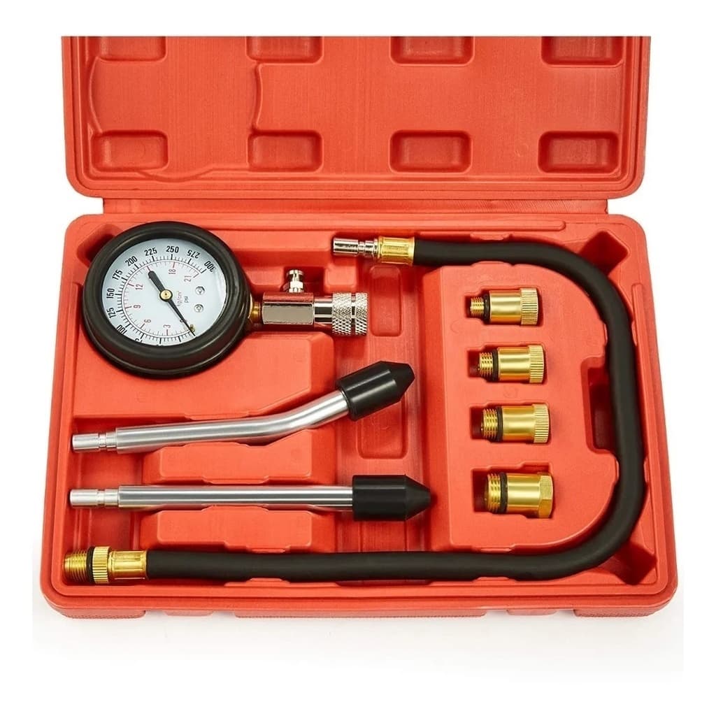 Medidor Compressão De Motor Teste De Cilindros 4 Adaptadores