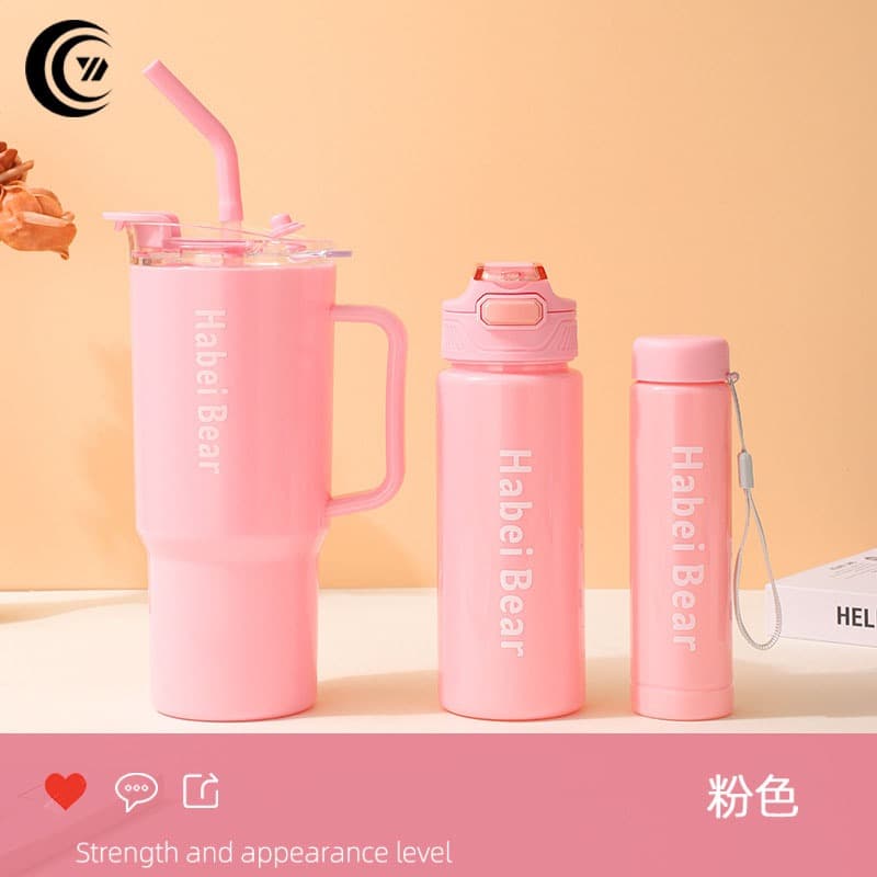 Kit 3 Garrafa Copo Tendência Agua Squeeze Com Adesivos Lembretes beber Agua--Envio imediato