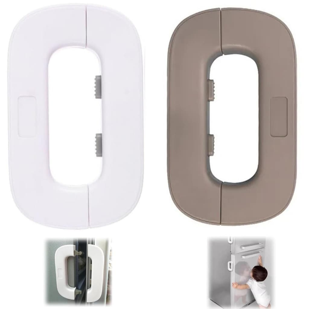 Trava Porta Geladeira Segura para Bebês e Crianças, Trava Proteção Anti-Abertura Acidental, Fácil Instalar Sem Furo