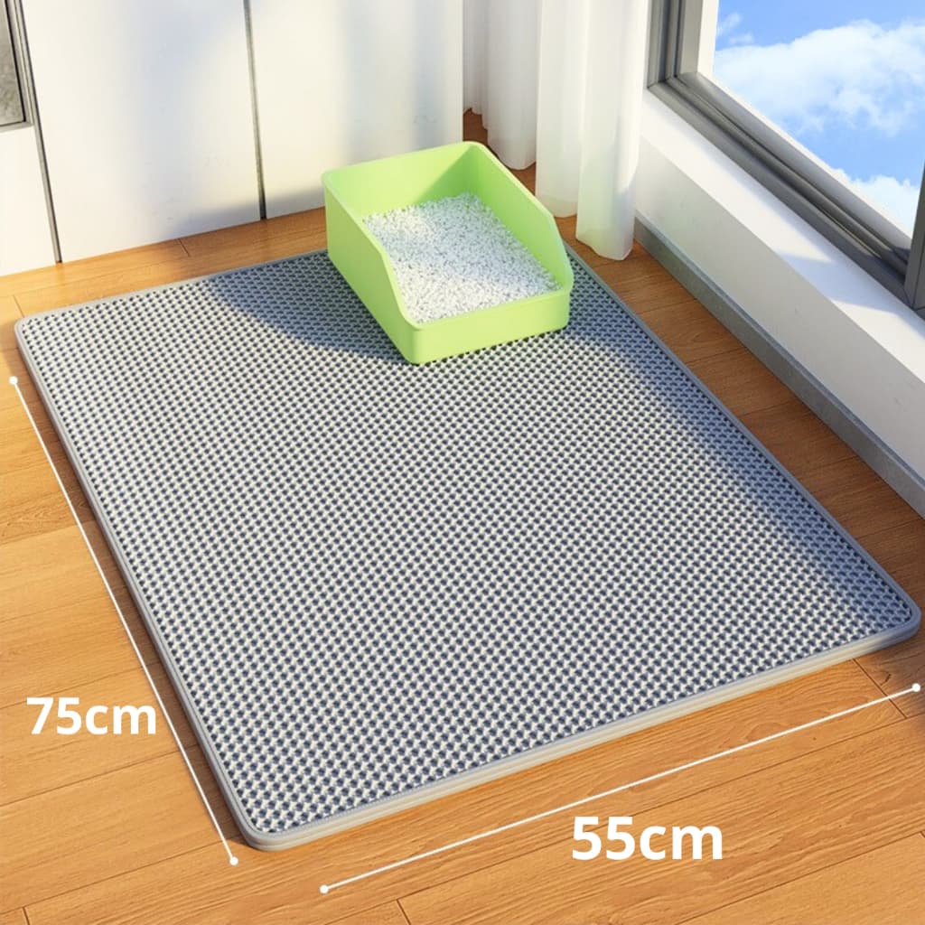 Tapete Higiênico para Caixa de Areia de Gatos Anti Sujeira Coletor Fácil de limpar Antiderrapante 55x75 cm