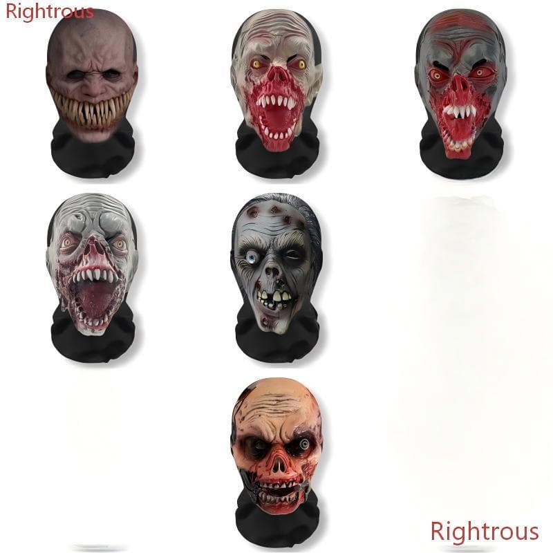 Rightrous Halloween Ghost Face Máscara 3D Balaclava Rosto Cheio Malha Elástica Respirável Zumbi Headcovers Festa De Terr