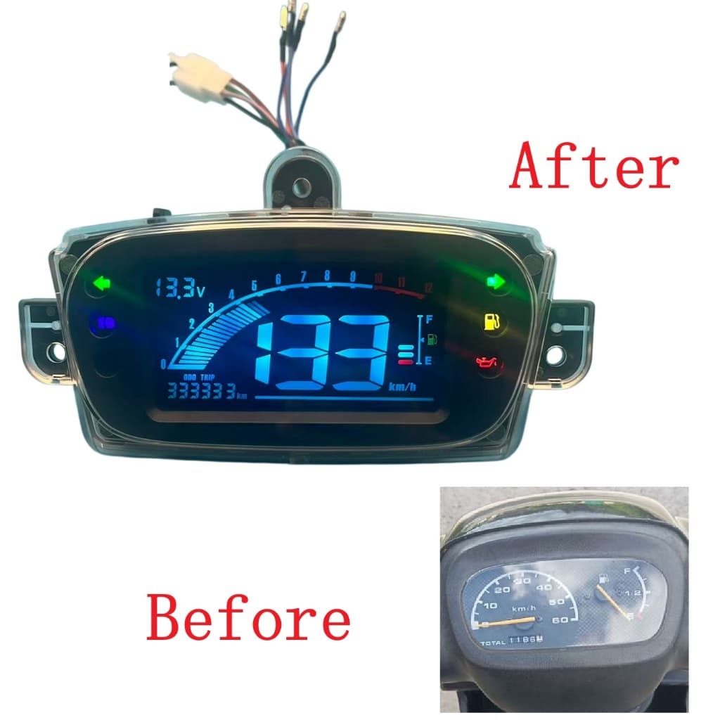 Para Yamaha 4JP 4LV APRIO JOG ZR SA11J Motocicleta Velocímetro Tacômetro LED Medidor digital Montagem