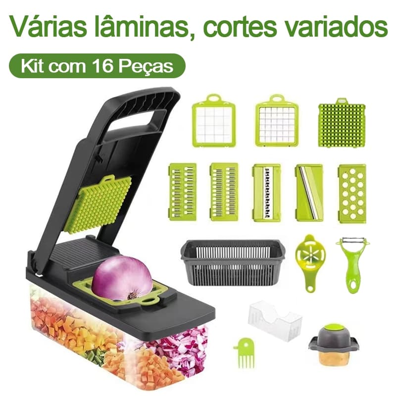 Profissional Multiuso Cozinha Slicer Aço Inox 16 em 1 Fatiador Cortador Ralador De Legumes Verduras Frutas Alimentos