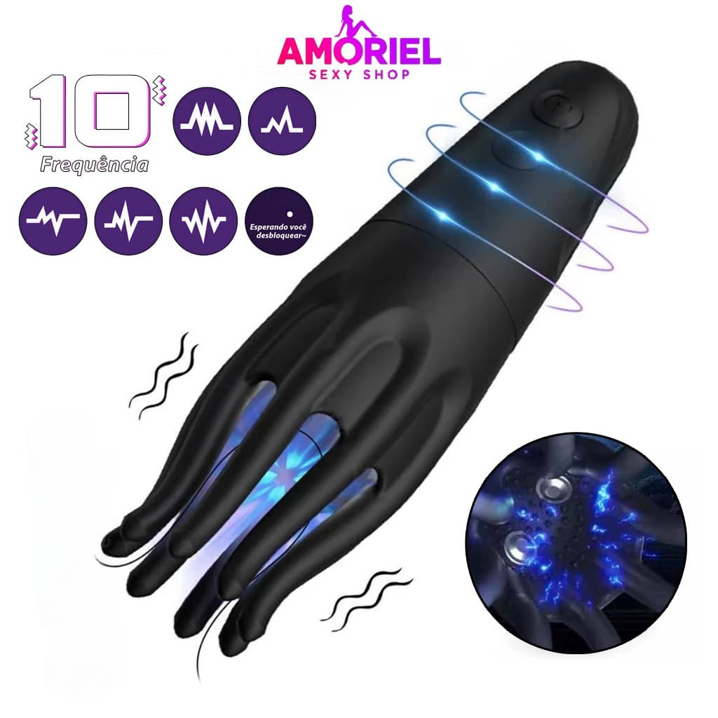 Masturbador Masculino Com Estimulador Íntimo Recarregável De 10 Velocidades De Vibração Para Homens