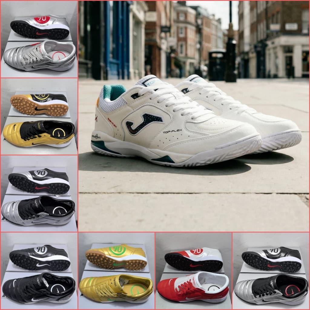 Em Estoque Botas De Futebol 90 TF 2025 Adequado Para Pastagem artificial , Sapato De Malha Superior Impermeável Vermelho