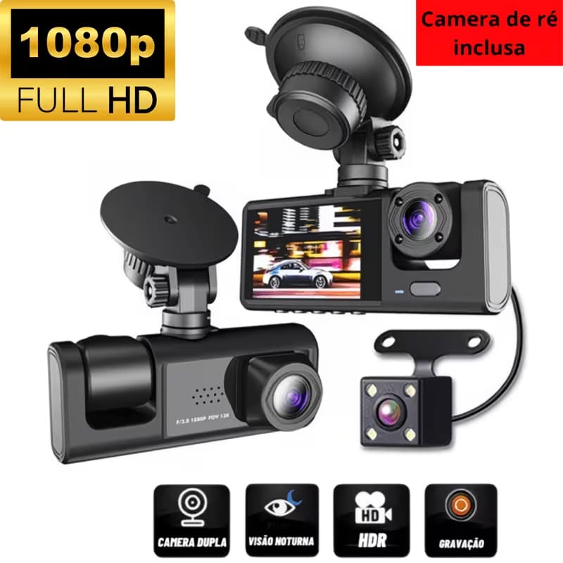 Gravação De Espelho Retrovisor Lente Dupla De 64GB Monitoramento De Carro HD 1080P Dianteira E Traseira