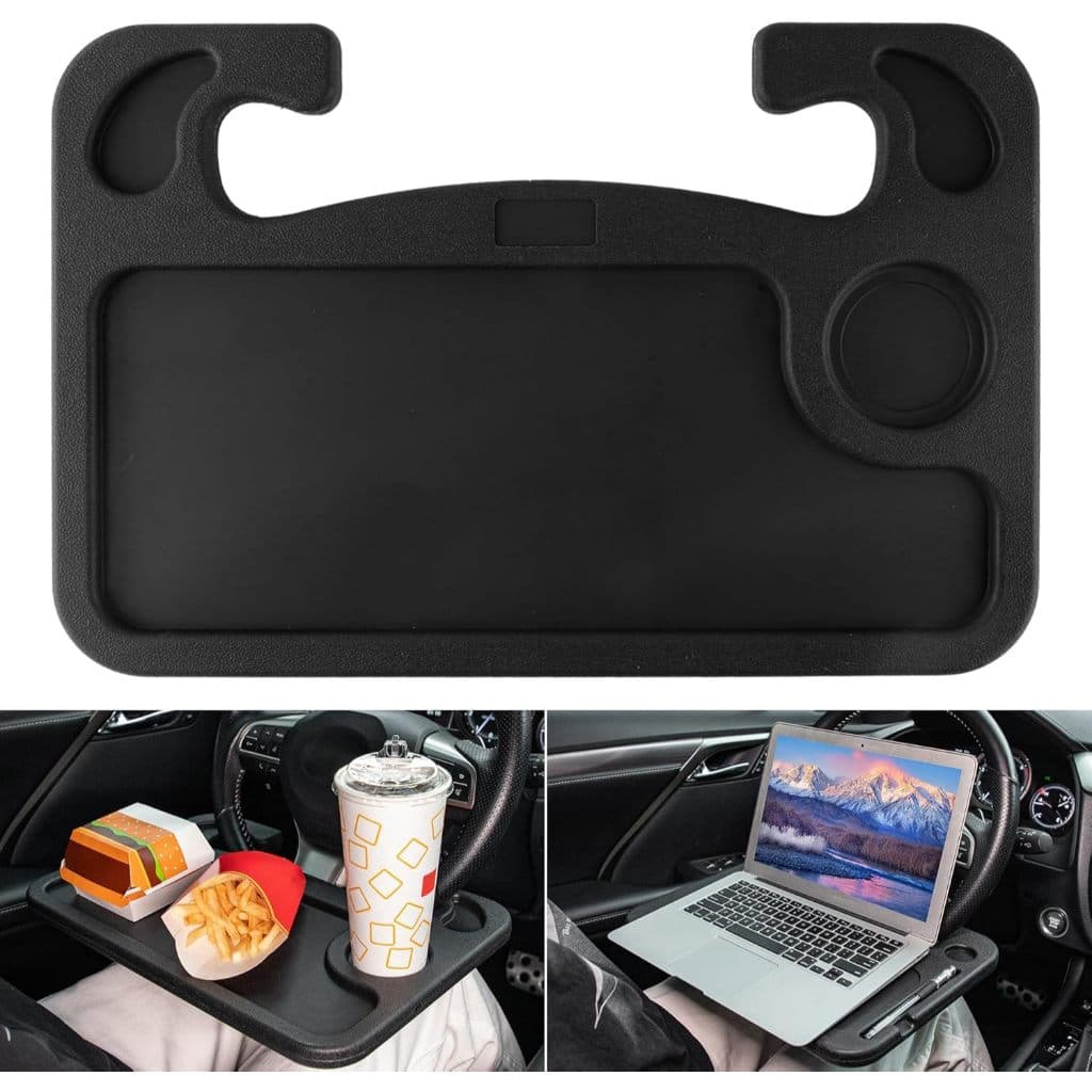 Mesa para Volante de Carro Multifuncional – Bandeja para Refeições, Notebook e Porta Copo