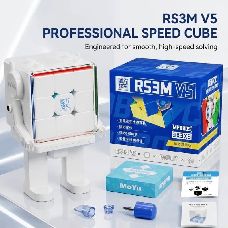 Cubo De Velocidade MOYU RS3M V5 3x3x3 , Mágico Magnético Profissional Sem Adesivos , Presente De Brinquedo De Quebra-Cab