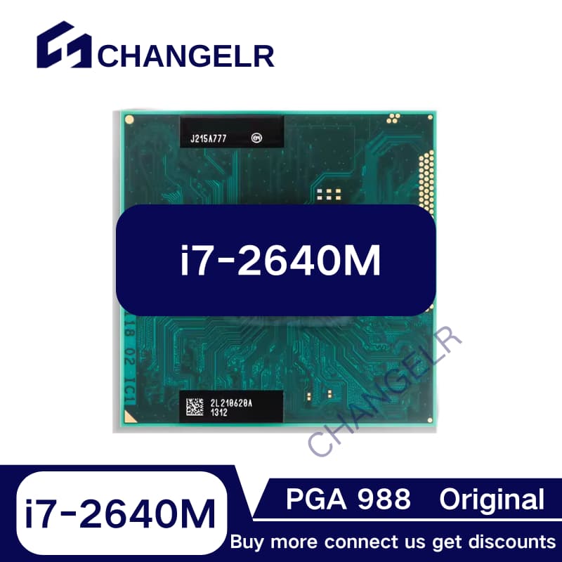 Processador Portátil Core i7 2640M SR03R 2.8 Ghz CPU De 2 Núcleos E 4 Threads 35W LGA G2/rPGA988B