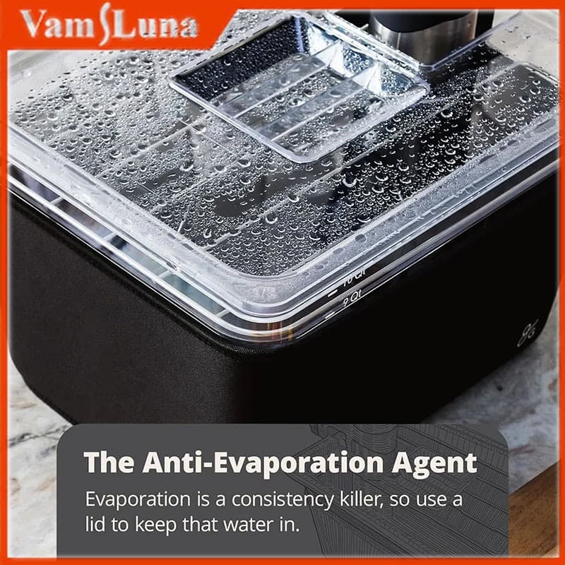 Recipiente Termostático De Imersão Com Recirculador De Fogão Lento De Baixa Temperatura 11L/12 Quart Tampa Isolada Preta