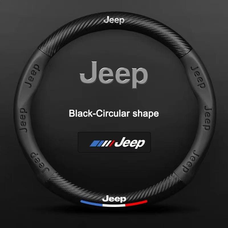Para Jeep Carro De Luxo Couro Fibra Carbono Volante Capa Acessórios Interiores Do