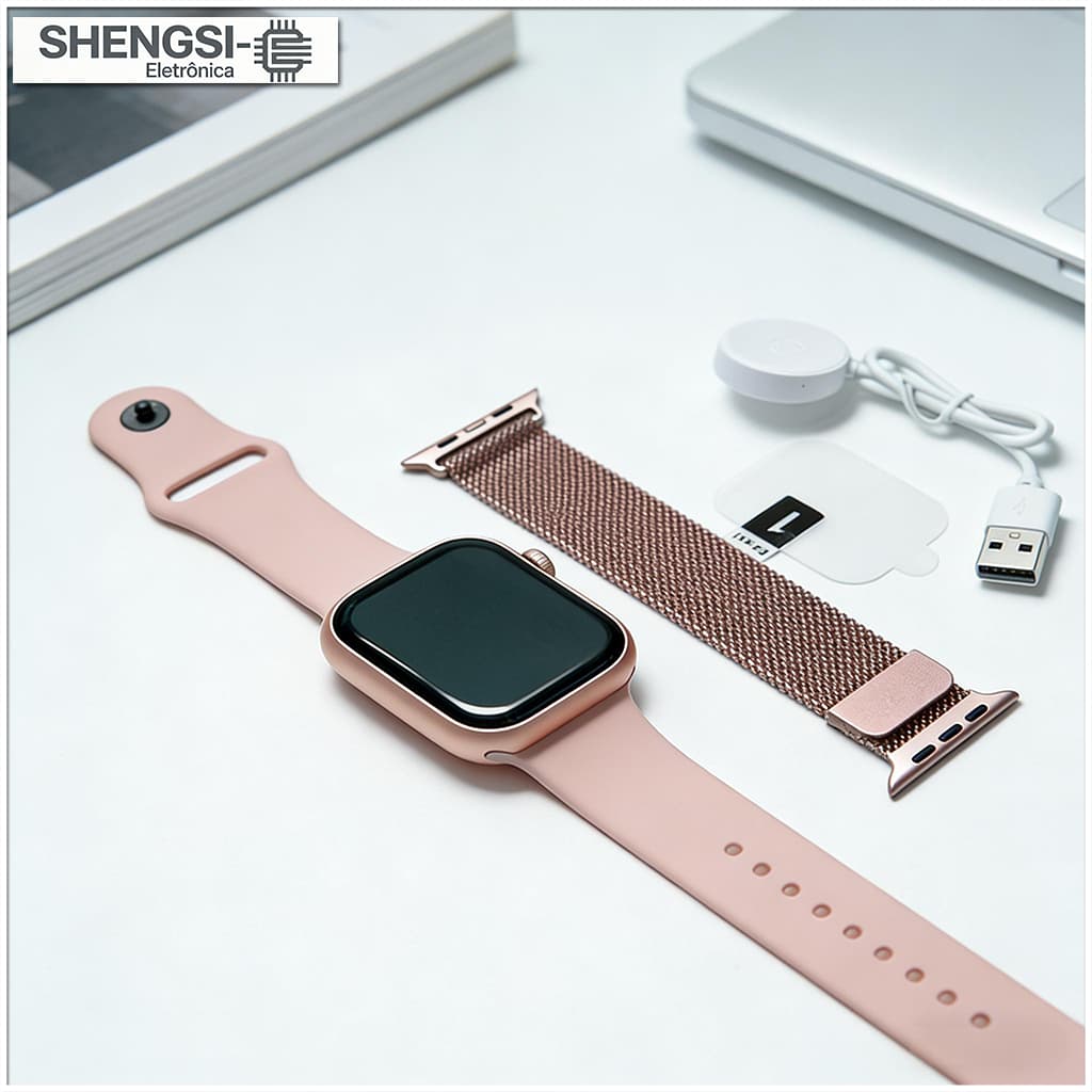 Smartwatch S10 Mini 2026 – Série 10 (38/45mm) Chamadas Bluetooth Calculadora Monitoramento de Saúde