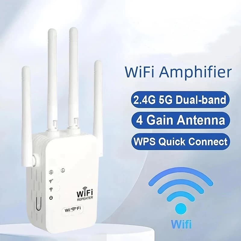 Repetidor Wi-Fi 4 Antenas 300Mbps Amplificador de Sinal Cor Branco Ideal para Casa e Escritório G8