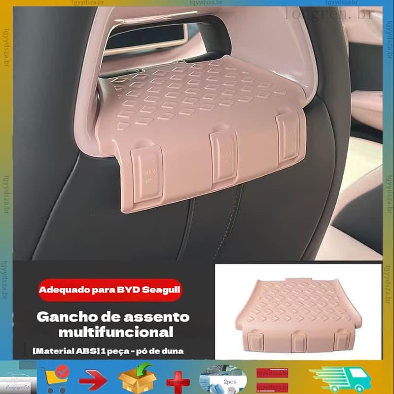 Gancho multifuncional de armazenamento integrado para a parte traseira do carro BYD Seagull