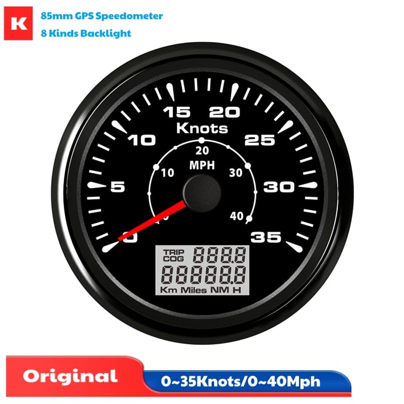 Dispositivos De Velocímetros Gps De 85 Mm 0-35 Nós 40Mph Show Medidores De Velocidade Odômetros Viagem Pretos Com Antena