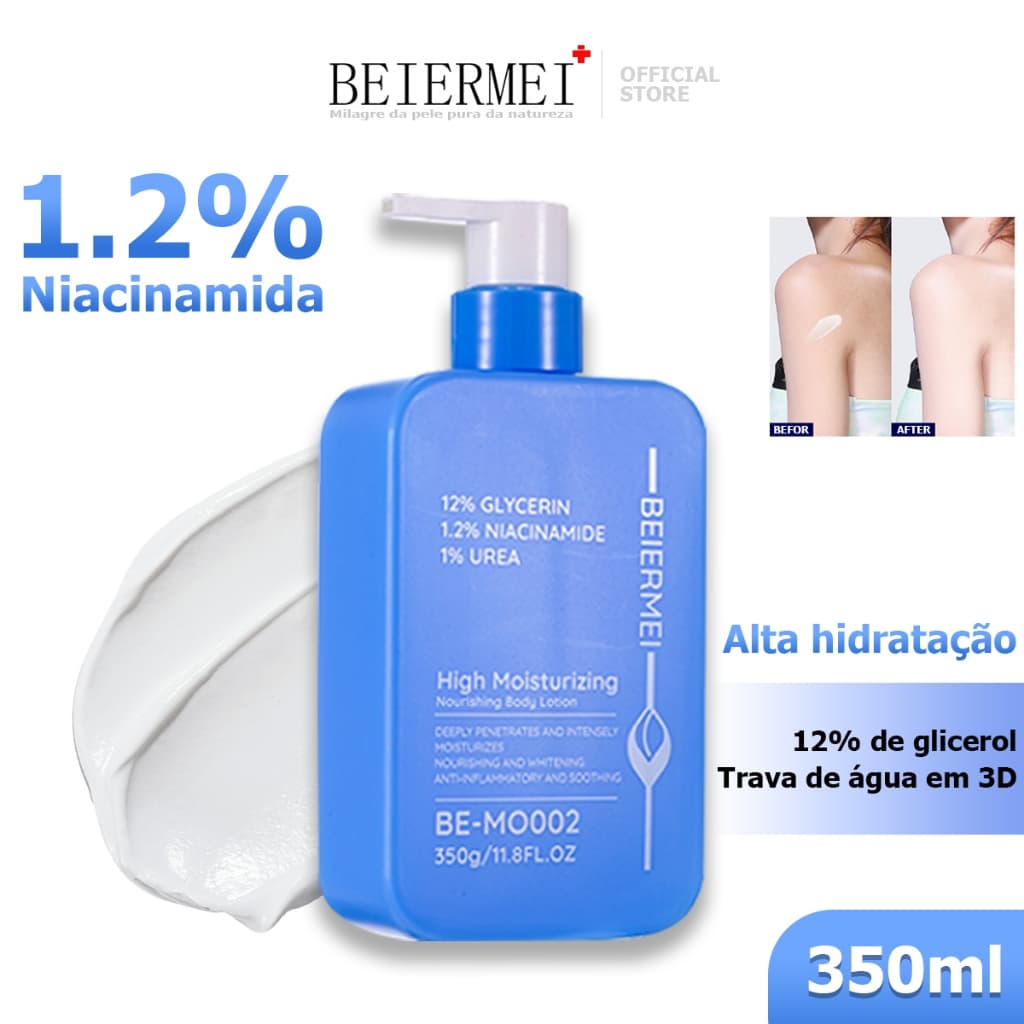 BEIERMRI Loção Hidratante Corporal / 1.2% Niacinamida 350 ML Alta hidratação