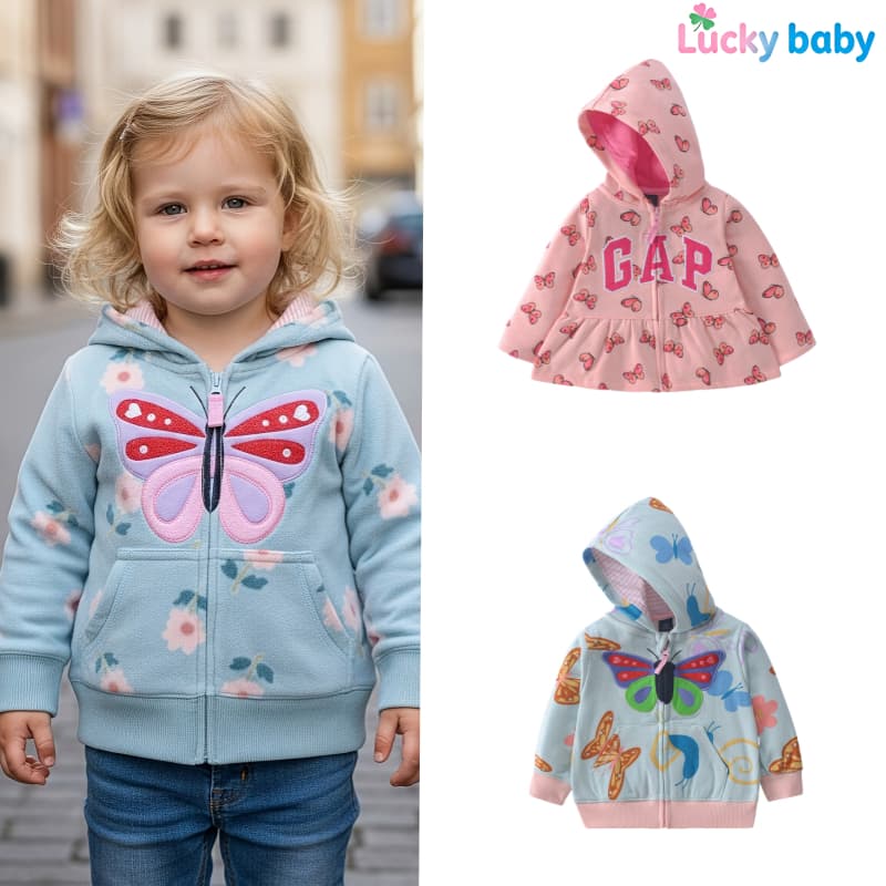 Lucky baby casaco infantil menino or menina/Jaqueta infantil com capuz e zíper para bebê conjunto de frio para bebê meni