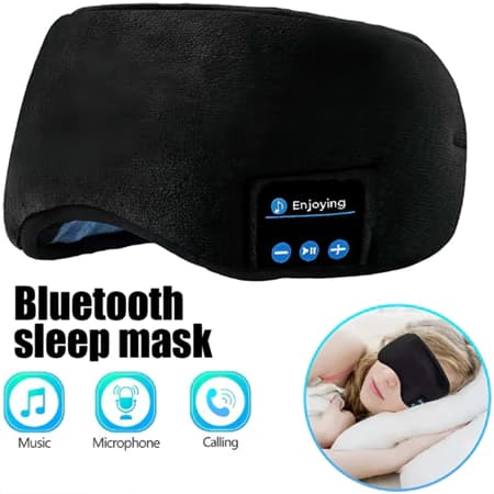 Máscara Para Dormir Com Música Bluetooth Esportiva A Cabeça Fone De Ouvido Sem Fio