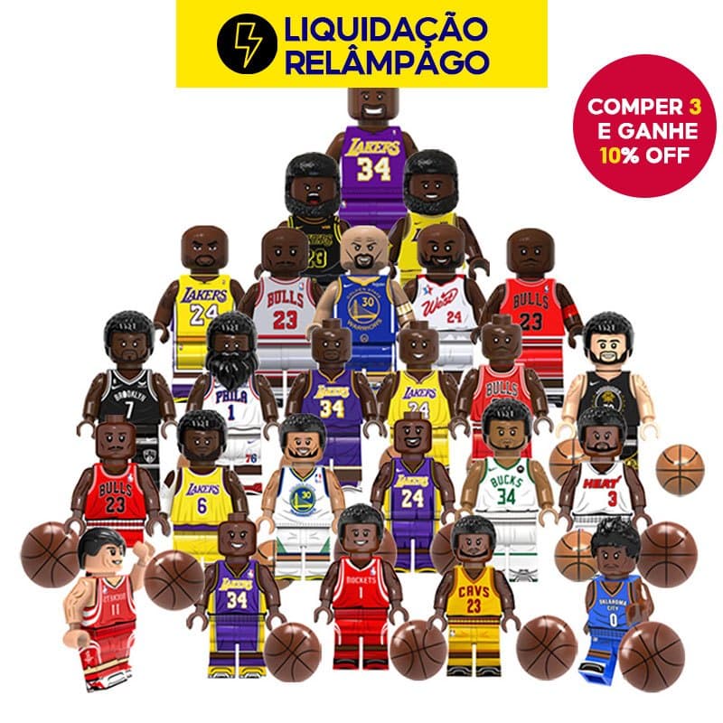 🔥 LIQUIDAÇÃO RELÂMPAGO Mini figura NBA Basquete | Blocos de montar | Boneco de brinquedo Curry/James