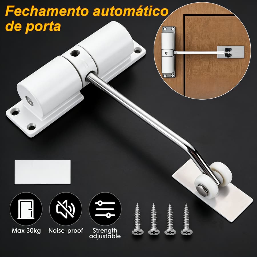 Mola Aérea Fechador Automático Para Portas Externas E Internas de Porta Silencioso Ate 50kg