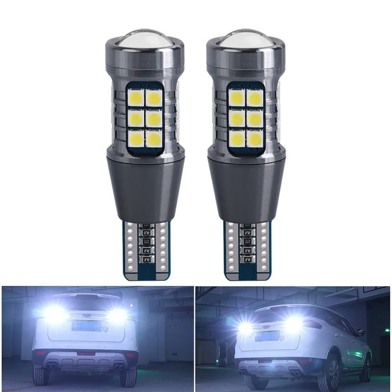 Lâmpadas LED T15 W16W Canbus Super Brilhantes 3030 27SMD para Luzes de Ré de Carro