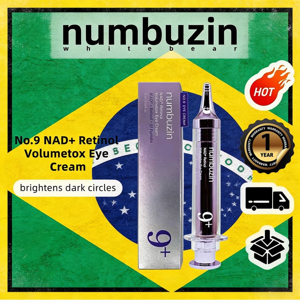 4.15【Numbuzin】Creme para Olhos NMN Retinol No.9 10ml | Anti-rugas, Olheiras, Volume, Clareador, Firmador, Hidratante