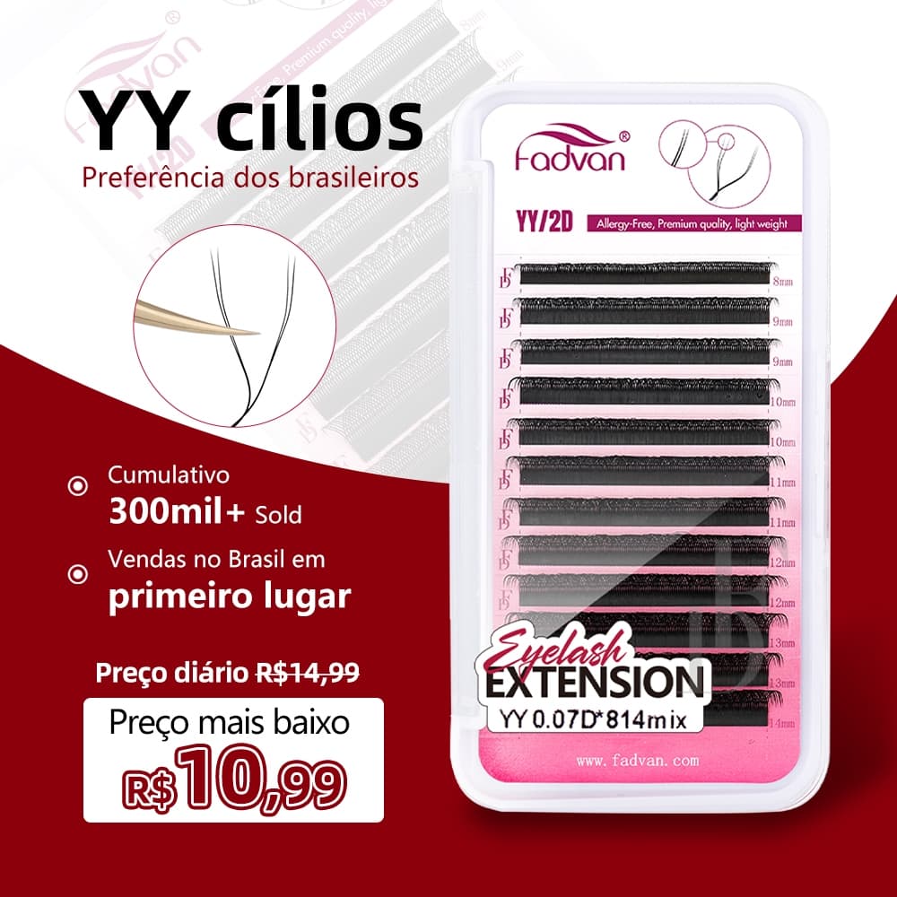 Pestanas Fadvan YY Shape Cílios Fox Eyes Brasileiras Macias