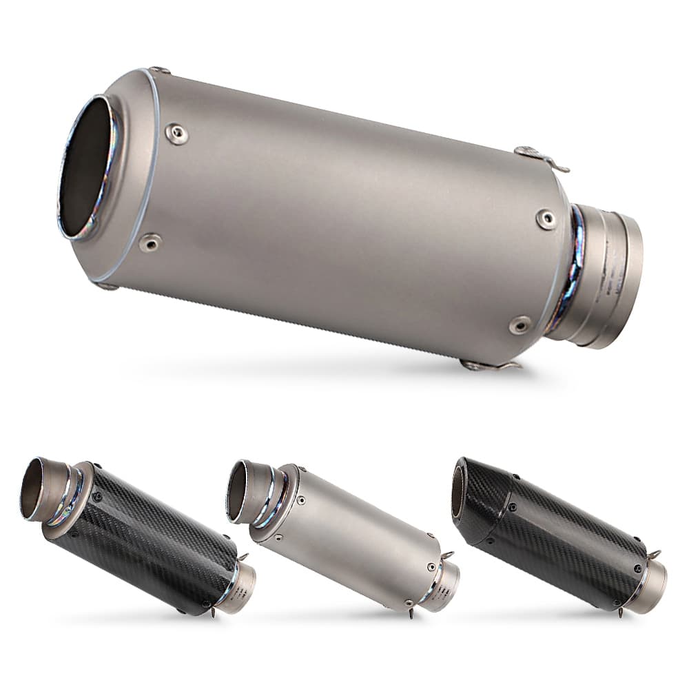 Silenciador de escape de moto de fibra de carbono de liga de titânio universal 51MM 60MM para CBR600RR Z400 GPR250 450SS