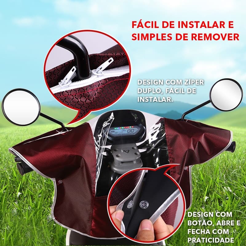 【Pronta Entrega】 Capa De Chuva Moto Eletrica Impermeavel Protetor Vento Painel Transparente