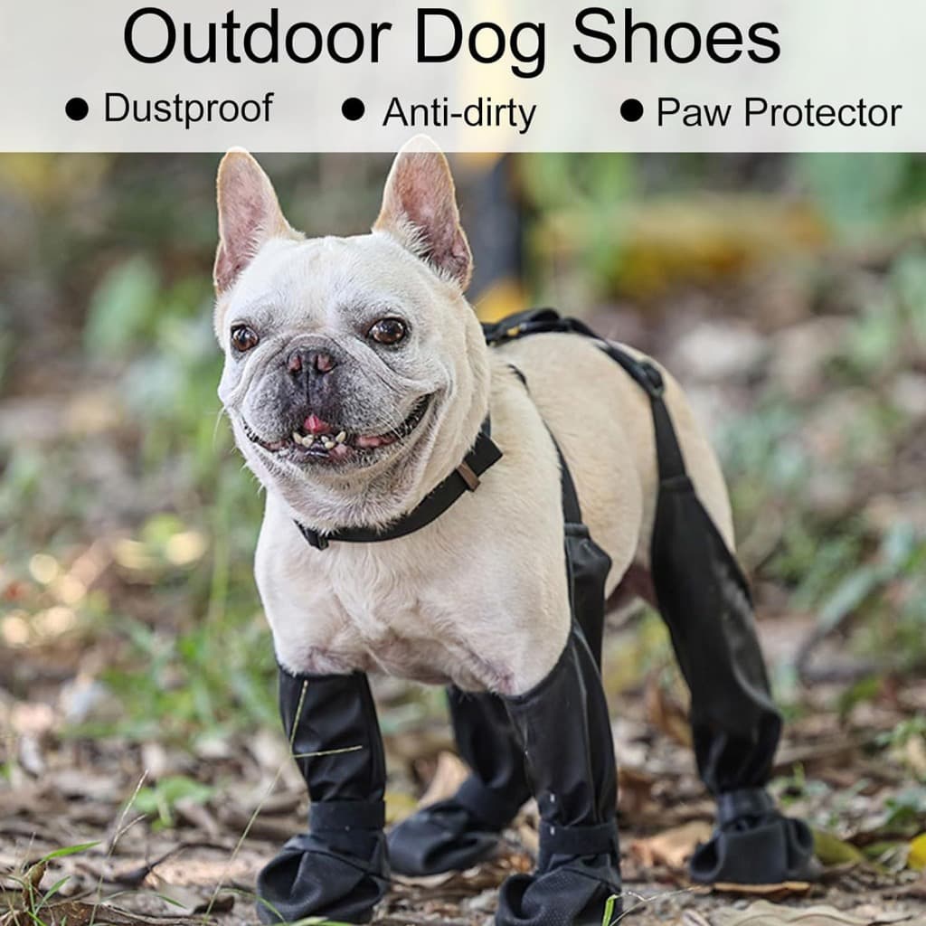 Botas com Pernas para Cães Impermeáveis Antiderrapantes Ajustáveis Confortáveis Inverno Chuva e Caminhadas ao Ar Livre
