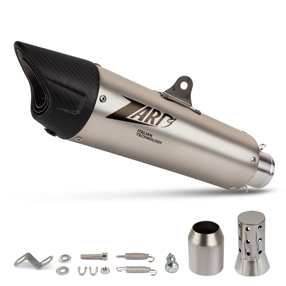 Universal 51mm Moto De Fibra Carbono Tubo Traseiro Silenciador ZARD Com DB Killer Para 765RS Tigre Esporte 660 Daytona 6