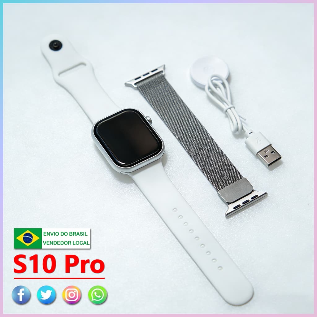 2026 Smartwatch S10 Pro original com duas pulseiras para medir os passos de chamadas Bluetooth impermeáveis