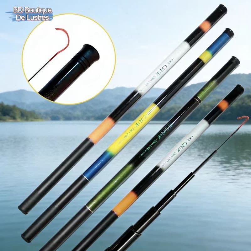 KIT 1-3Vara de pesca telescópica, suave e ultraleve, ideal para diversas situações, com comprimentos de 2,4 m e 3,6 m