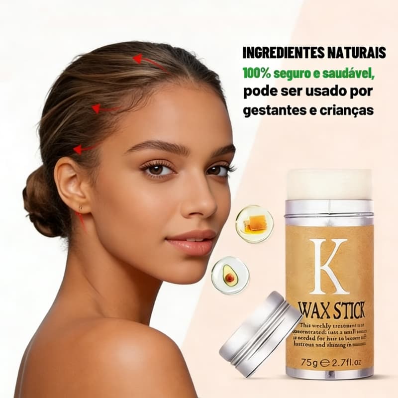 Bastão de cera de cabelo Anti-Frizz, cabelo encaracolado, creme suave, estilo de cera de cabelo sólido