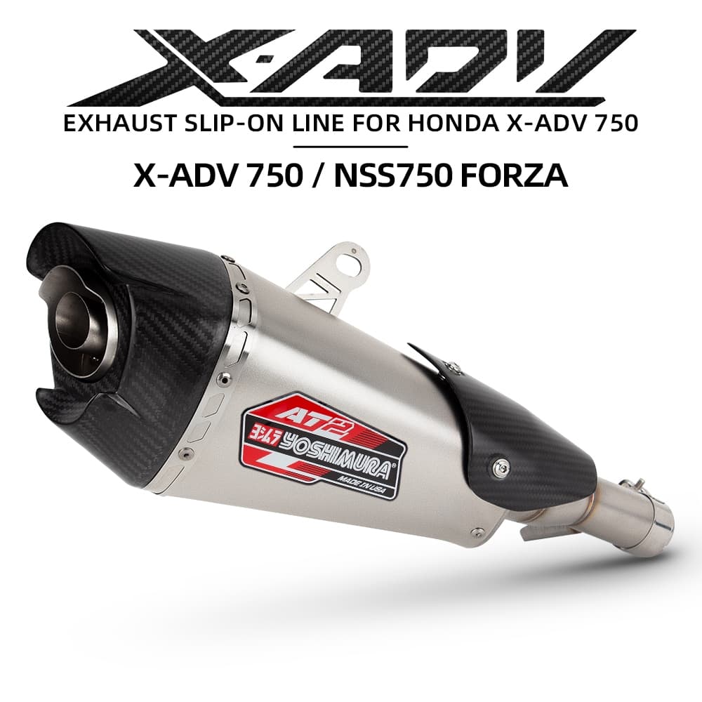 Escorregar Para X-ADV750 ADV 750 2018-2024 Escape De Motocicleta AT2 Tubo De Ligação Média Silenciador De Carbono