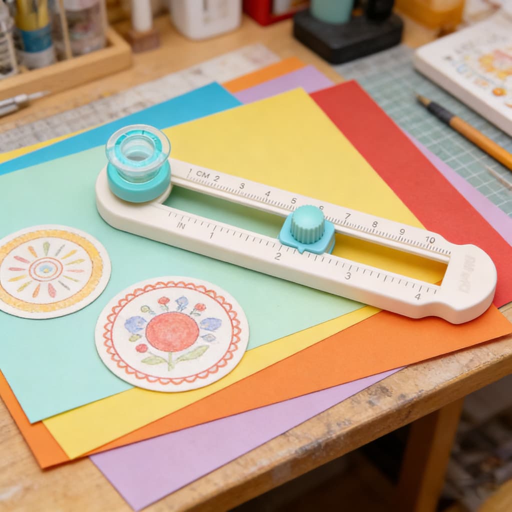 2-20cm Cortador Circular De Papel Com Balança Ajustável Portátil Para Scrapbooking,Projetos Manuais