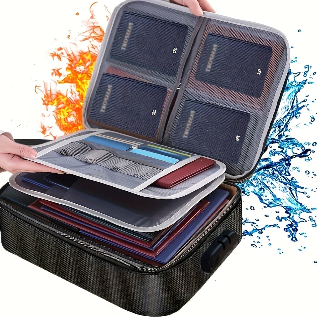 Bolsa Pasta Organizador De Documentos Vários Compartimento Trava Com Segredo Passaporte Cartão Identidade Diploma