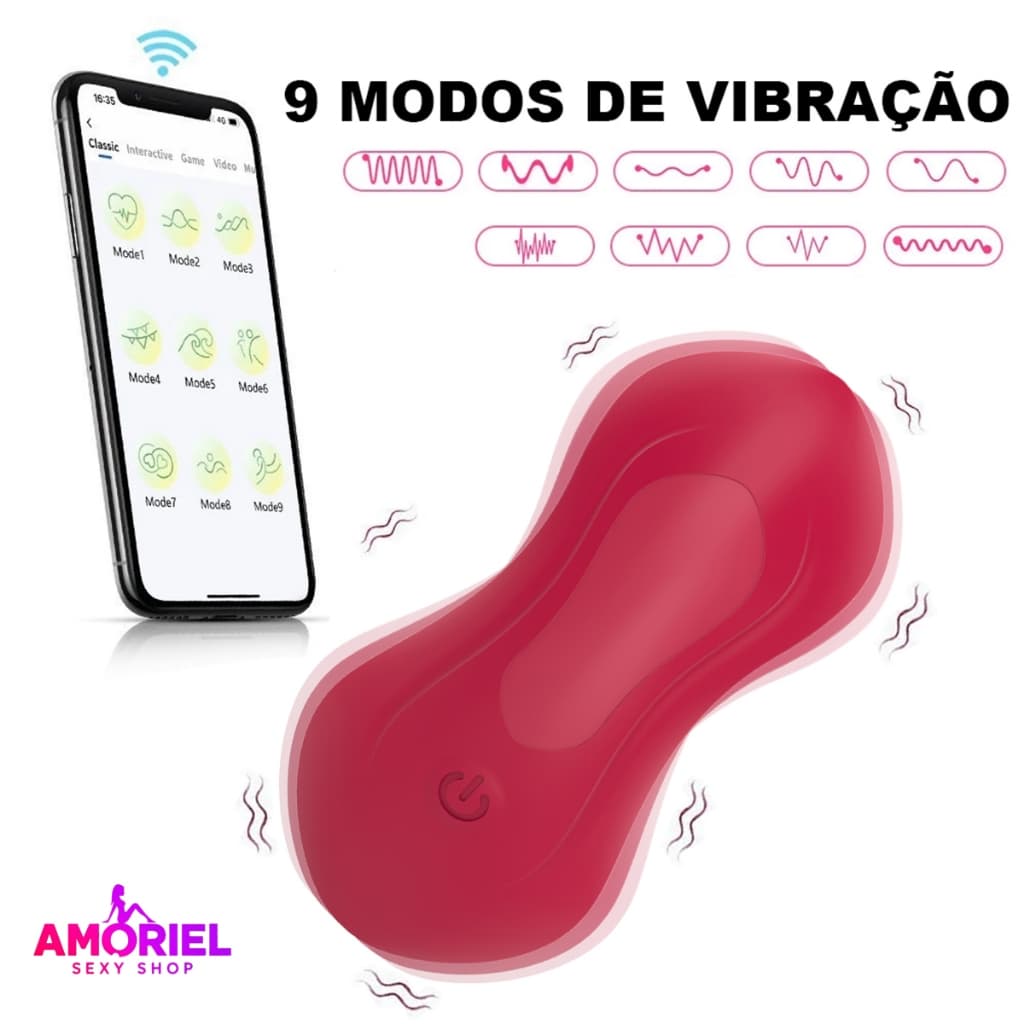 Vibrador De Calcinha Vestível Bluetooth , Controle Remoto via Aplicativo Móvel , 9 Modos De Vibração