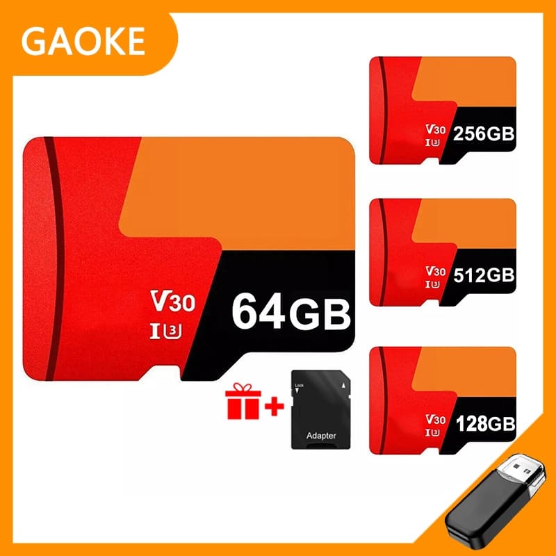 Mini cartão SD/TF 128GB/256GB/512GB/1TB Classe 10 Cartão de memória Flash de alta velocidade