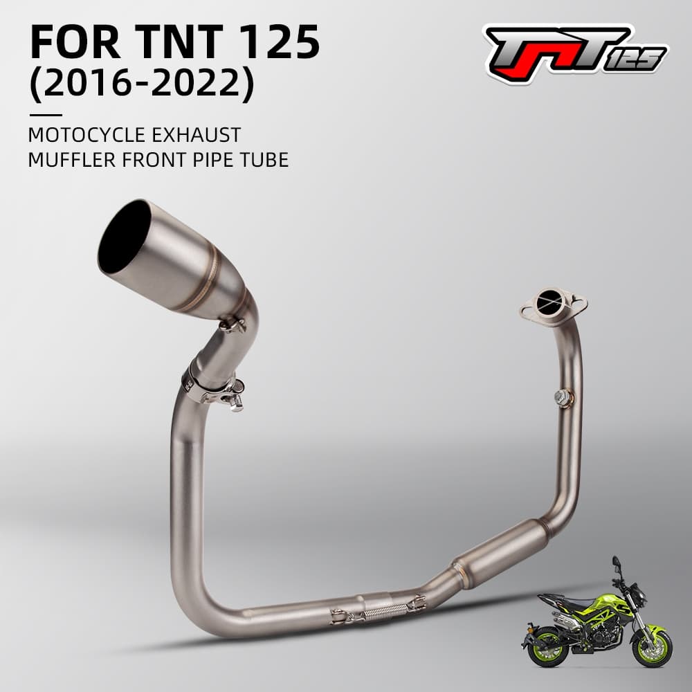 Para TNT125 TNT135 TNT 125 135 2016-2022 Moto Sistema De Escape Completo Deslizamento No Tubo De Ligação Do Dianteiro