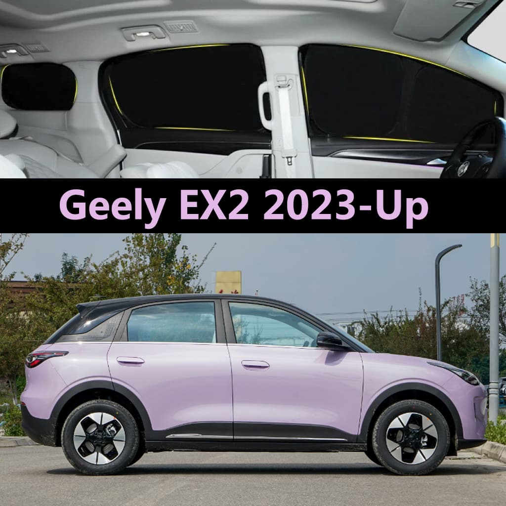 Pára-Sol Do Carro Para Geely EX2 2023-Up Totalmente Blackout Cortina De Proteção Solar Privacidade Janela Lateral Anti-E