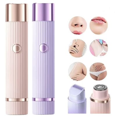 Depilador elétrico feminino para cabelo, cuidado suavemente para sua pele, lâmina dupla recarregável, experiência indolo