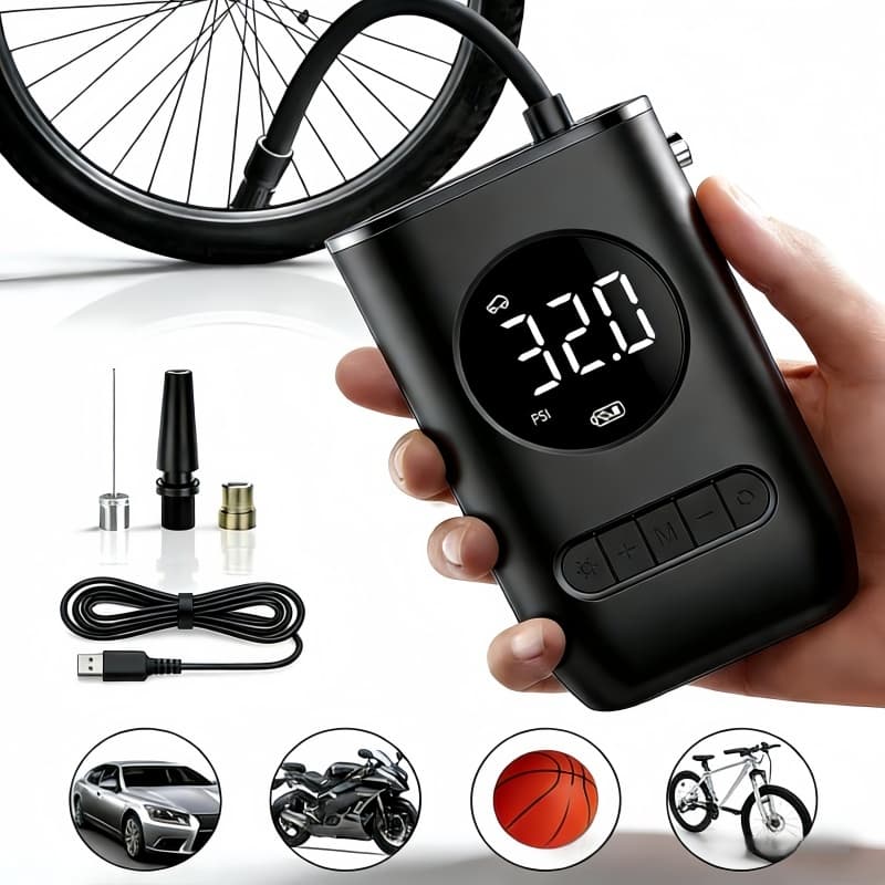 Mini Compressor de Ar Portátil Recarregável Digital USB Calibrador de Pneu com Envio Imediato SP