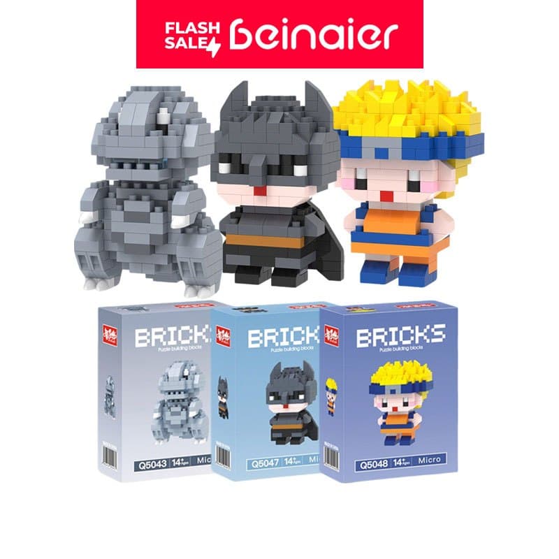 Blocos de Montar Micro Partículas Batman |Sanrio |Bob Esponja Brinquedo Educativo Presente Infantil