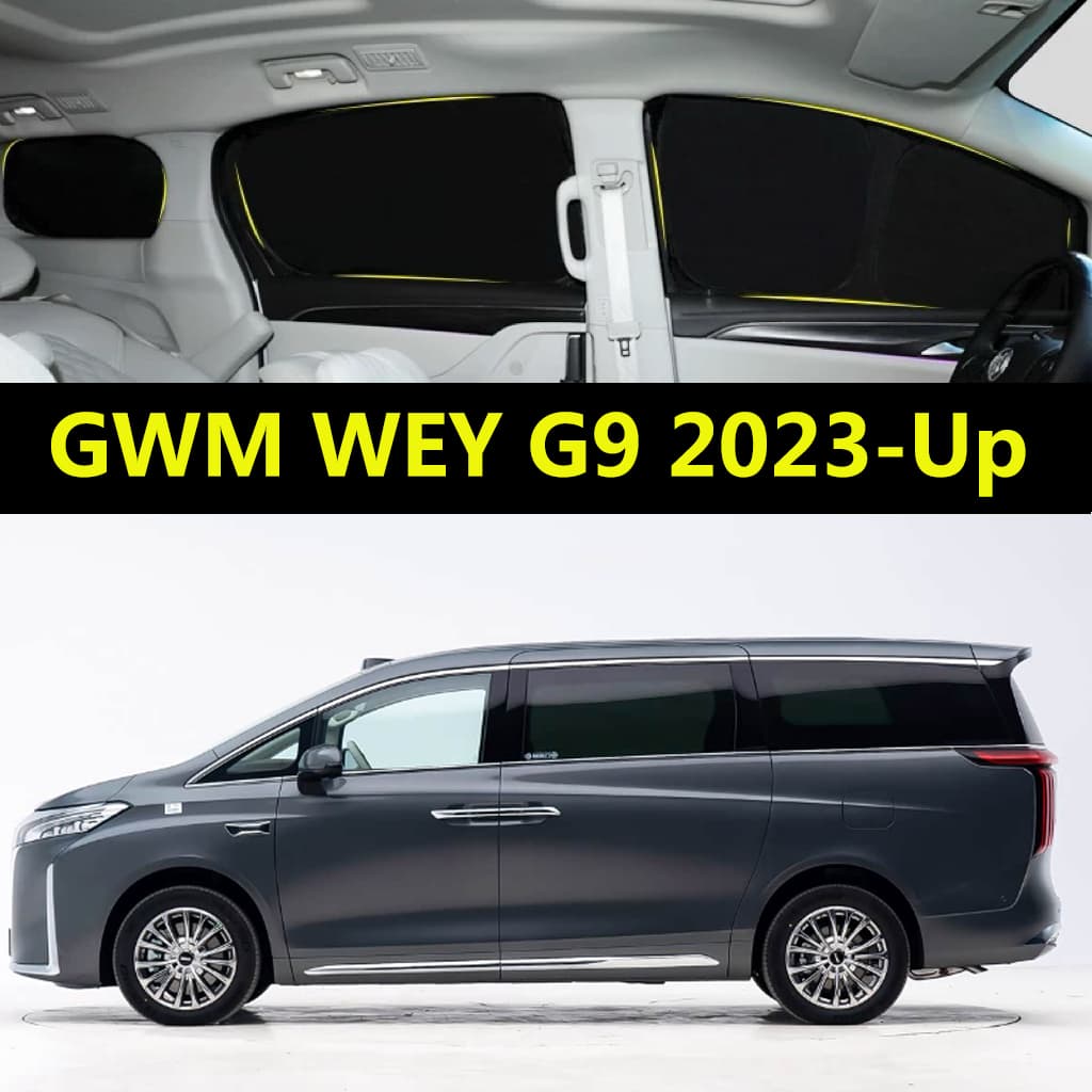 Pára-Sol Do Carro Para GWM WEY G9 2023-Up Totalmente Blackout Cortina De Proteção Solar Privacidade Janela Lateral Anti-