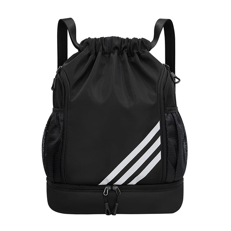 Mochila Leve Para Academia Com Cordão E Bolso Sapatos , Bolsa Esportiva De Grande Capacidade Basquete , Futebol , Nataçã