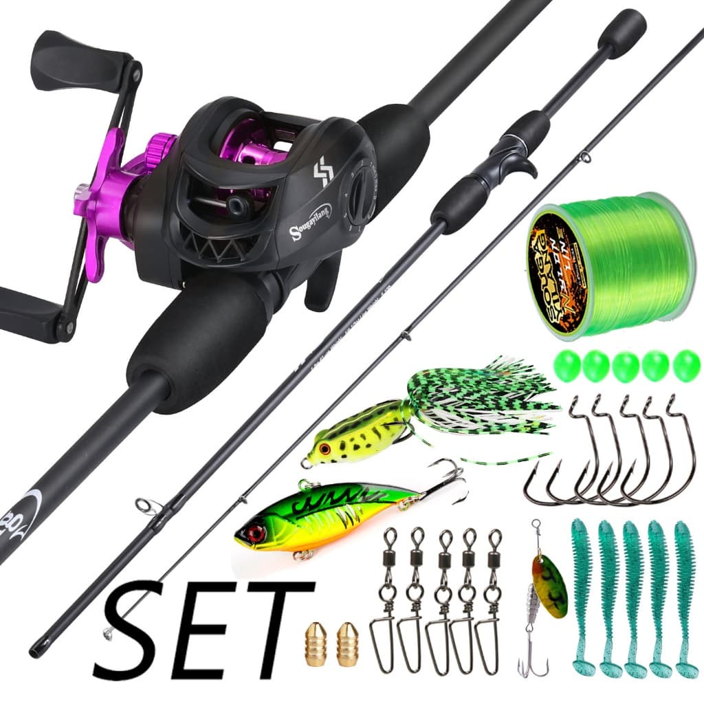 Sougayilang 1.8m Vara De Pesca Carretel Linha Isca Conjunto UL Fibra Carbono Com 4 Cores Metal 7.2 : 1 Relação Engrenage