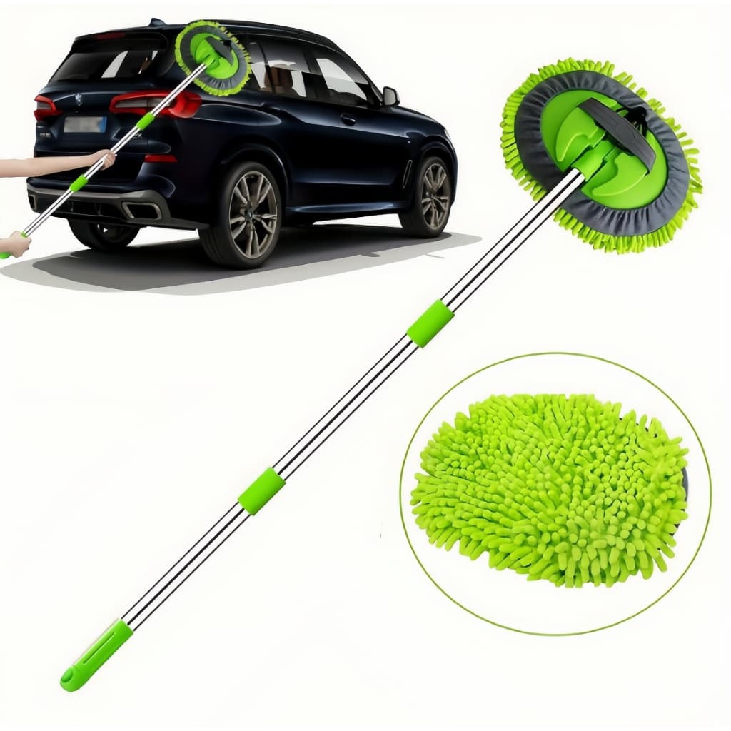 Esfregão Mop Escova limpeza Lavagem de Carro Cabo Telescópico Ajustável