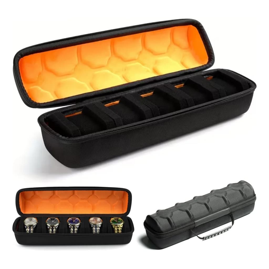 Caixa Maleta Estojo Porta Relógios Organizadora 5 Lugares