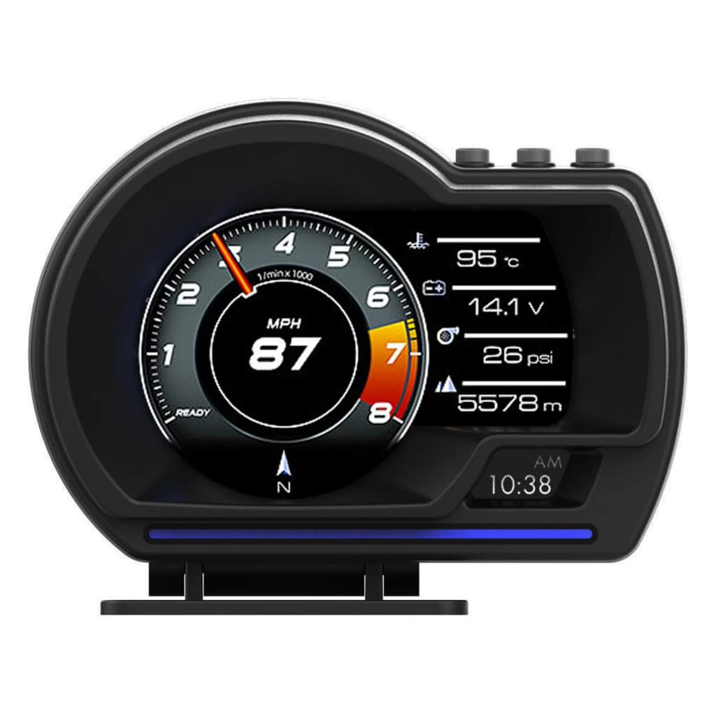 Head Up Display OBD2 + GPS Medidor inteligente Carro HUD Velocímetro Turbo RPM Alarme para carro caminhão